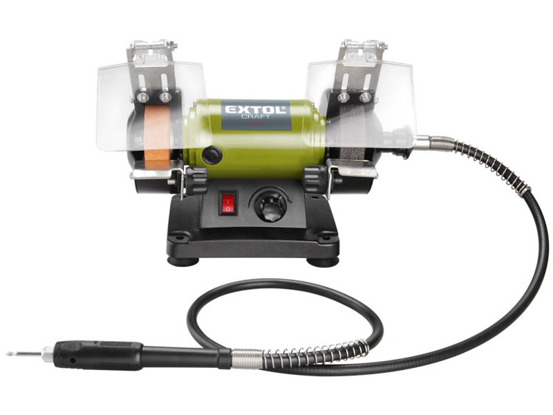EXTOL CRAFT 410112 bruska stolní dvoukotoučová s ohebnou hřídelí 120W