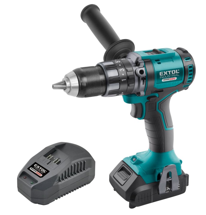 EXTOL INDUSTRIAL 8791802 příklepová aku vrtačka SHARE20V LiIon 1x 2Ah