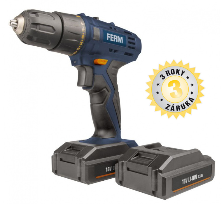 FERM CDM1120 aku vrtačka 18V LiIon 2x1
