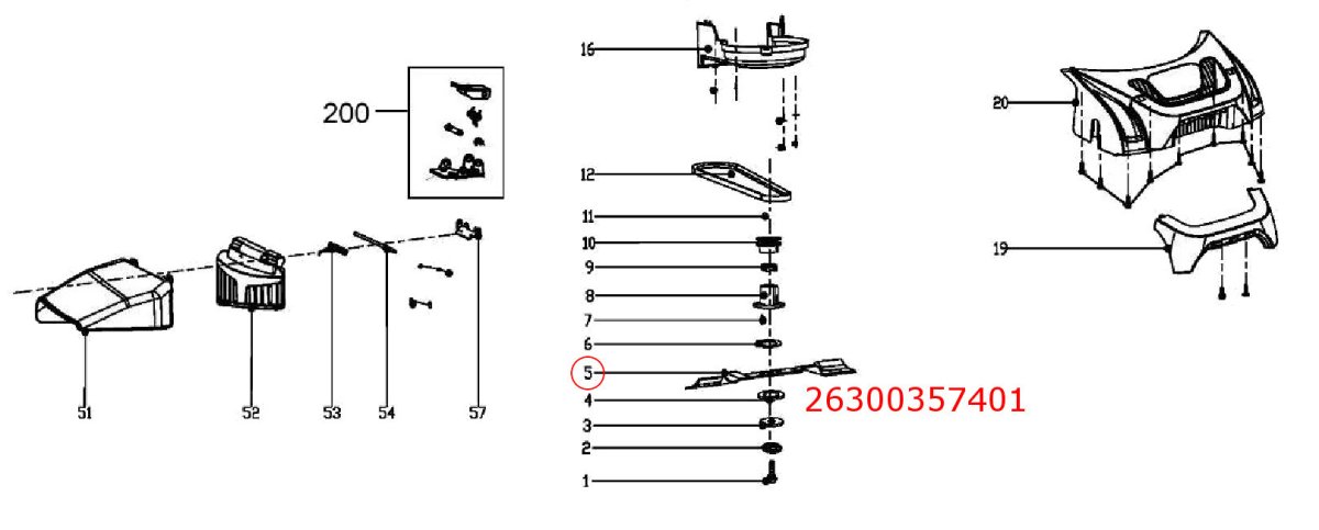 HECHT 26300357401 žací nůž pro HECHT 543 SW