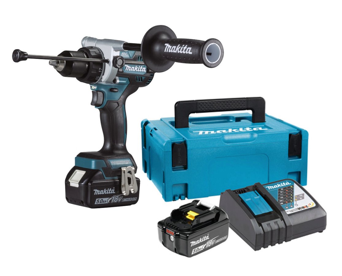 MAKITA DHP486RTJ aku bezuhlíkový příklepový šroubovák Li-ion LXT 18V 5