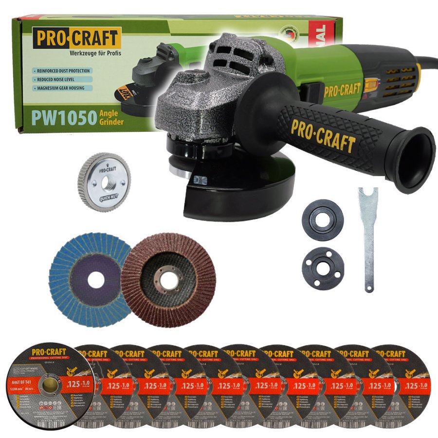 PROCRAFT SPW1050/RM14 úhlová bruska 125mm + matice RM14