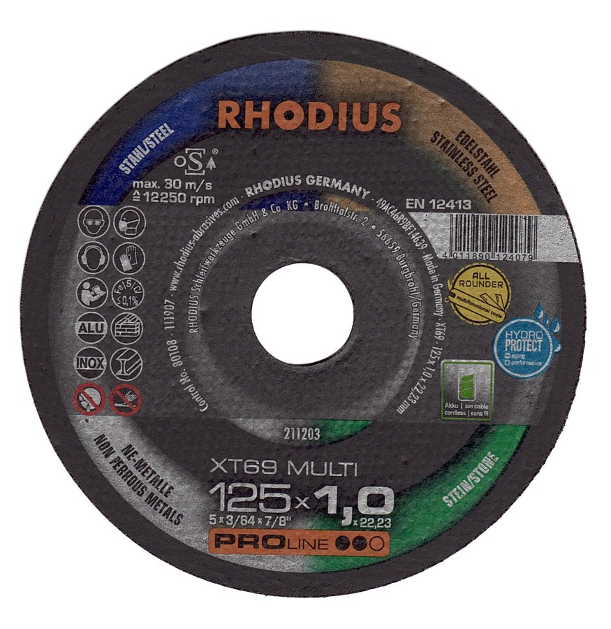 RHODIUS 125x1.0 XT69 MULTI řezný kotouč univerzální na ocel