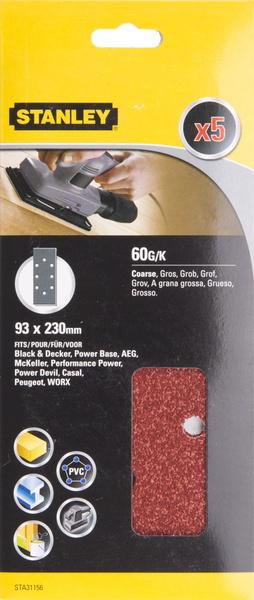 STANLEY STA31156 93x230mm K 60 brusný papír děrovaný